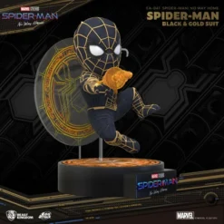 Spider-Man: No Way Home Spider-Man Black & Gold Suit Egg Attack Beast Kingdom Toys -GLOBAL FREAKS Sales spider man no way home spider man black gold suit egg attack beast kingdom toys 3