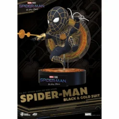 Spider-Man: No Way Home Spider-Man Black & Gold Suit Egg Attack Beast Kingdom Toys -GLOBAL FREAKS Sales spider man no way home spider man black gold suit egg attack beast kingdom toys 4