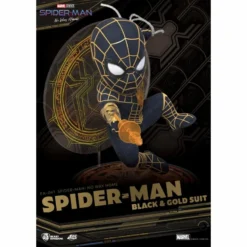 Spider-Man: No Way Home Spider-Man Black & Gold Suit Egg Attack Beast Kingdom Toys -GLOBAL FREAKS Sales spider man no way home spider man black gold suit egg attack beast kingdom toys 5